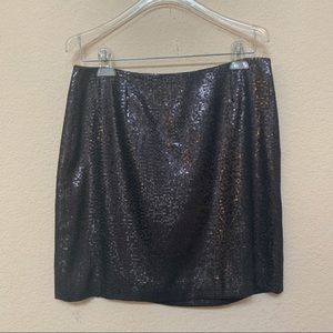 White House Black Market Black Sequin Skirt